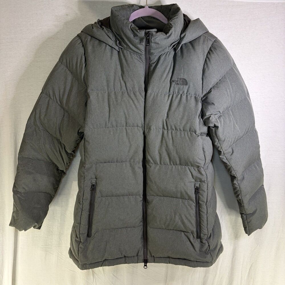 The North Face Gotham Women's Size XL 550 Down Gray Hooded Parka Jacket Coat